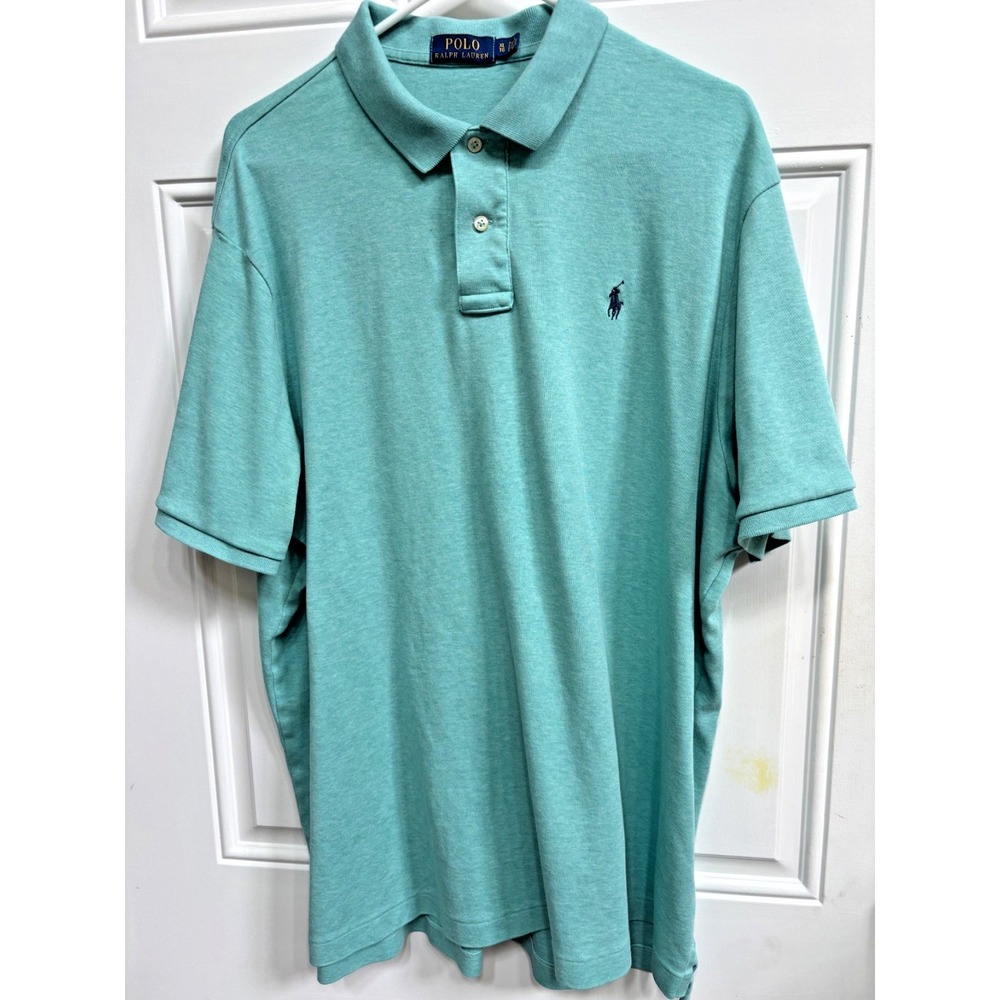 Polo Ralph Lauren Vintage Shirt Mens XL  Green Made in USA Collared Short Sleeve